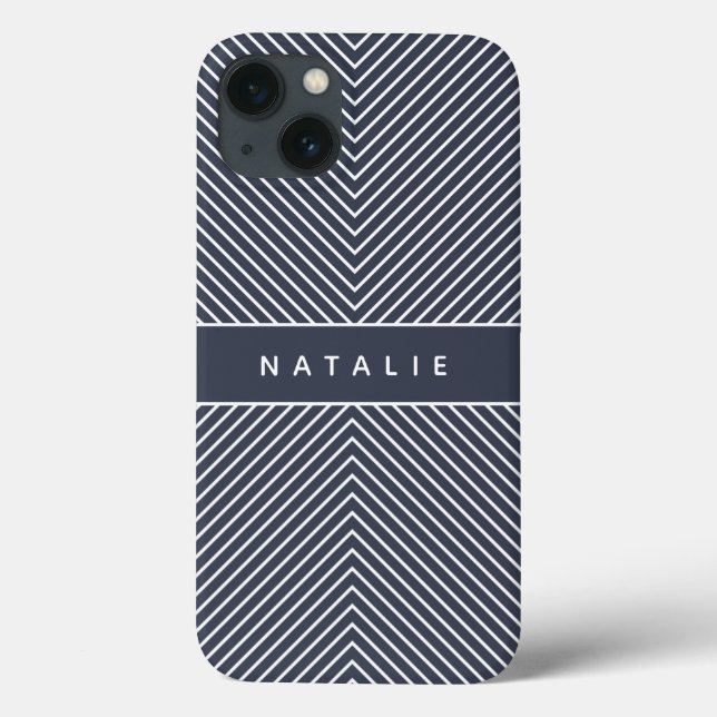 Funda De Case-Mate Para iPhone Banda geométrica de negrita moderna personalizada (Reverso)