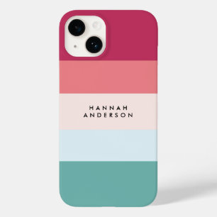 Funda Para iPhone 14 De Case-Mate Banda horizontal de bloques de colores Monograma r