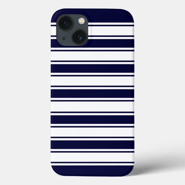 Funda De Case-Mate Para iPhone Banda horizontal de la marina (Reverso)