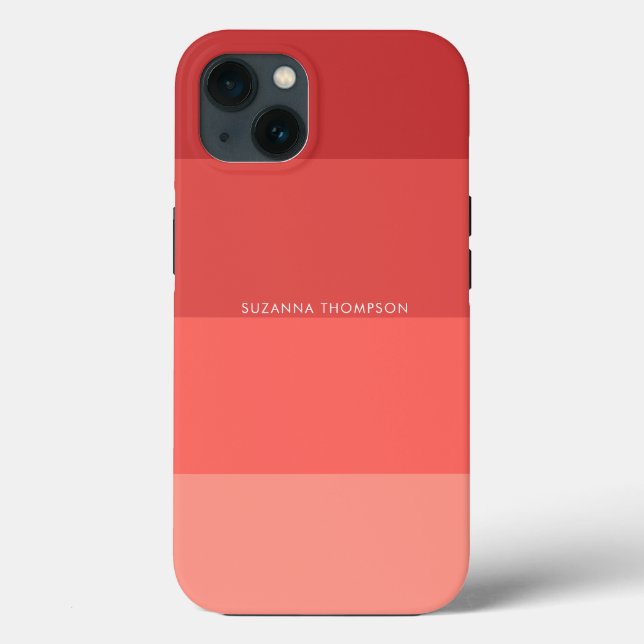 Funda De Case-Mate Para iPhone Banda horizontal moderna Pastel rojo y Naranja (Reverso )