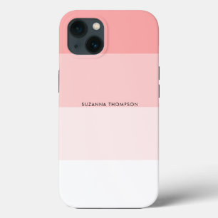 Funda Para iPhone 13 Banda horizontal moderna Pastel Rubor Rosa