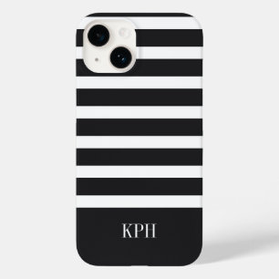 Funda Para iPhone 14 De Case-Mate Banda moderna en blanco y negro con monograma
