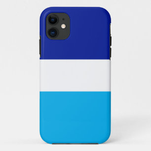 Funda Para iPhone 11 Banda náutica blanca de la marina azul cielo brill