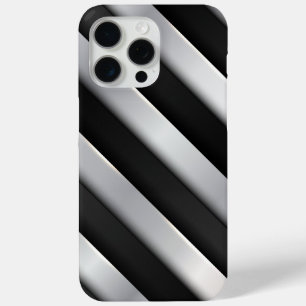 Funda Para iPhone 15 Pro Max Banda Negra Y Plata