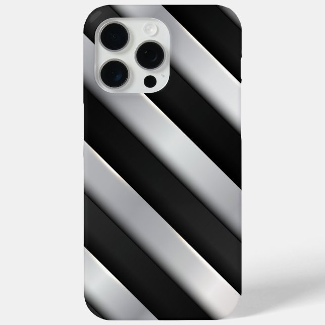 Funda De Case-Mate Para iPhone Banda Negra Y Plata (Reverso )