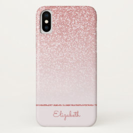 Funda Para iPhone X Banda Purpurina de oro rosa rosa Rubor personaliza