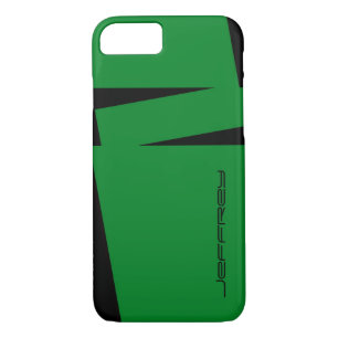 Funda Para iPhone 8/7 Banda verde y negra, nombre, Minimalista