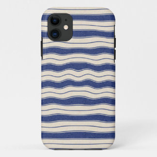 Funda Para iPhone 11 Bandas azul y blanco onduladas