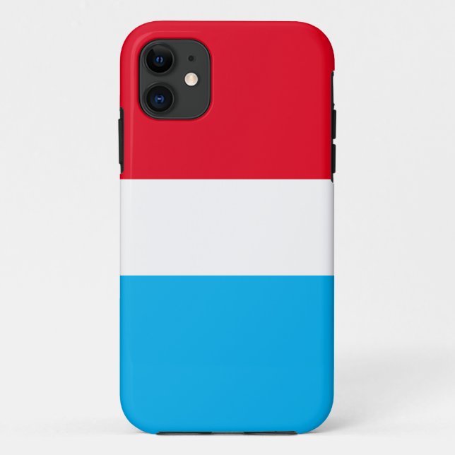 Funda De Case-Mate Para iPhone Bandas azules del cielo blanco rojo brillante depo (Reverso)