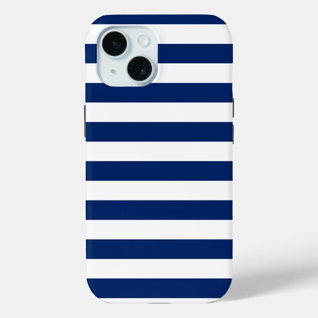 Funda De Case-Mate Para iPhone Bandas azules y blancas reales (Reverso )