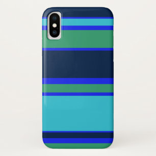 Funda Para iPhone X Bandas azules y verdes
