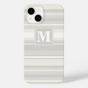 Funda Para iPhone 14 De Case-Mate Bandas beige monogramo