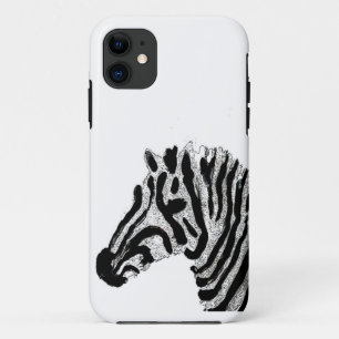 Funda Para iPhone 11 Bandas blancas y negras de impresión de cebra