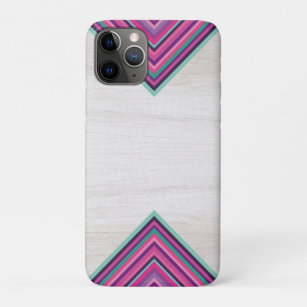 Funda Para iPhone 11 Pro Bandas brillantes y maderas, diseño bohemio geomét