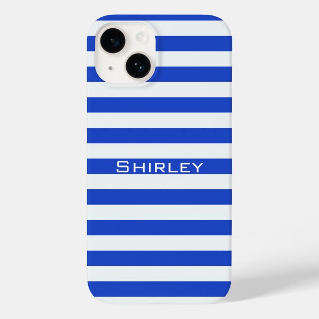 Funda De Case-Mate Para iPhone Bandas combinadas azules reales de Shirley Taylor (Reverso )