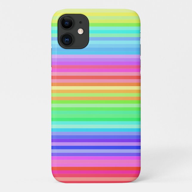 Funda De Case-Mate Para iPhone Bandas de arco iris brillantes modernas (Reverso)