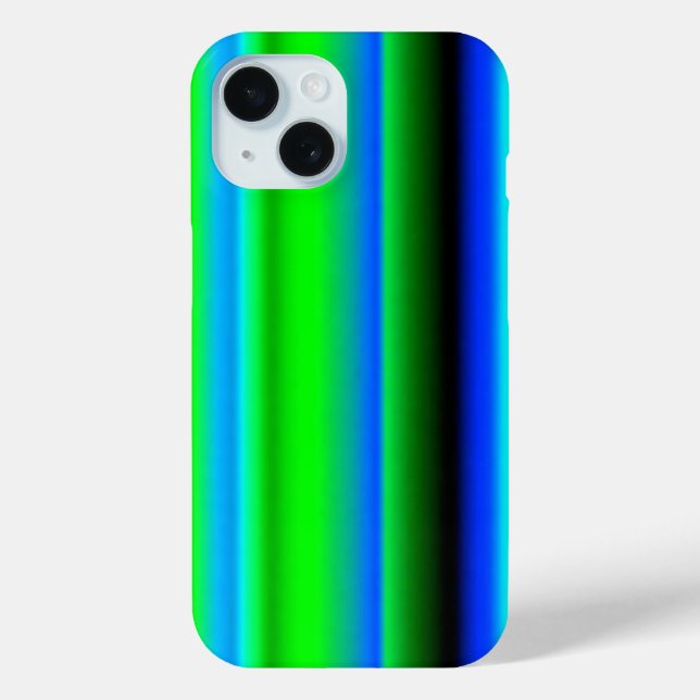 Funda De Case-Mate Para iPhone Bandas de arco iris verde azul (Reverso )