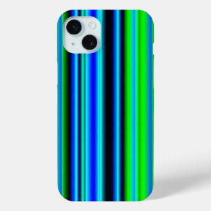 Funda Para iPhone 15 Mini Bandas de arco iris verde azul