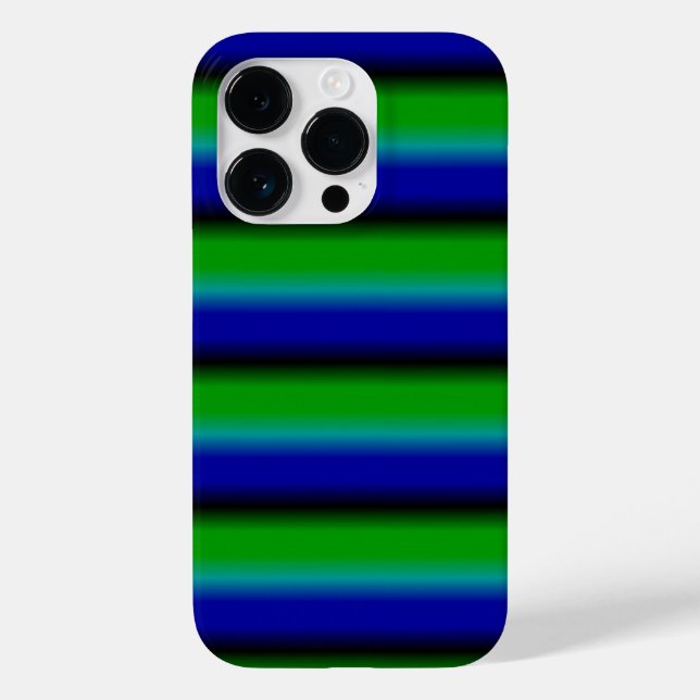 Funda De Case-Mate Para iPhone Bandas de arco iris verde azul (Reverso )