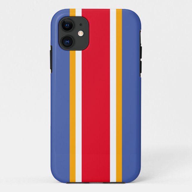 Funda De Case-Mate Para iPhone Bandas de Carreras Amarilla Azul Blanco Rojo Negri (Reverso)