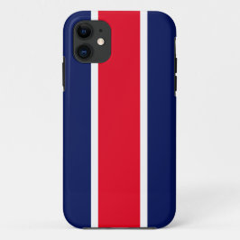 Funda Para iPhone 11 Bandas de Carreras azul de la Marina Blanca Roja a