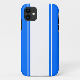 Funda Para iPhone 11 Bandas de Carreras blanca azul esporádica brillant