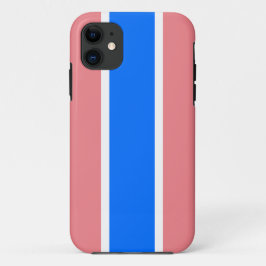 Funda Para iPhone 11 Bandas de Carreras rosa azul brillante y divertido