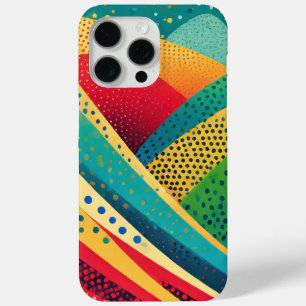 Funda Para iPhone 15 Pro Max Bandas de colores vivos con puntos