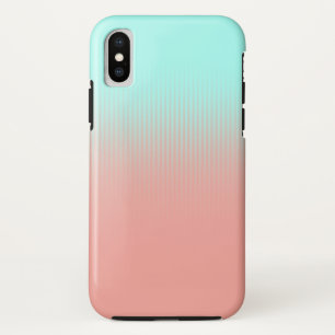 Funda Para iPhone X Bandas de coral y turquesa