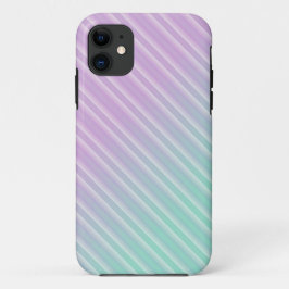 Funda Para iPhone 11 Bandas de degradado - Púrpura claro y verde