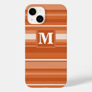 Funda Para iPhone 14 De Case-Mate Bandas de naranja monogramo