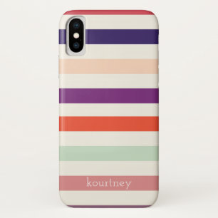 Funda Para iPhone X Bandas de negrita Monograma
