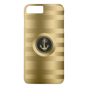 Funda Para iPhone 8 Plus/7 Plus Bandas De Oro Con Anclaje Náutico