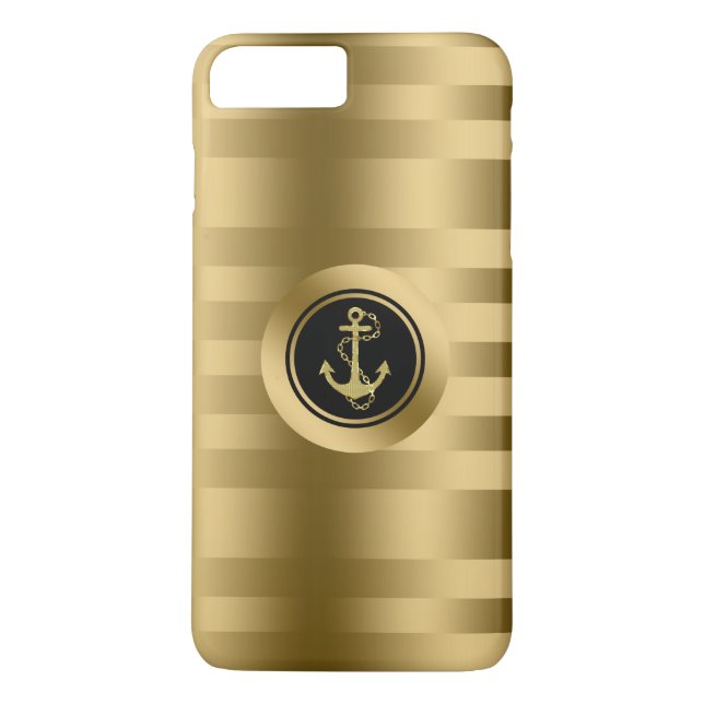Funda De Case-Mate Para iPhone Bandas De Oro Con Anclaje Náutico (Reverso)