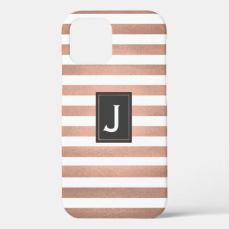 Funda Para iPhone 12 Bandas de oro Rosa