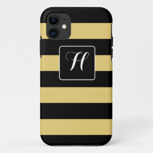Funda Para iPhone 11 Bandas de oro y negro - Personaliza tu propia