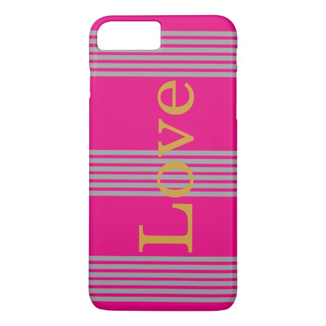 Funda De Case-Mate Para iPhone Bandas de plata rosada personalizadas (Reverso)