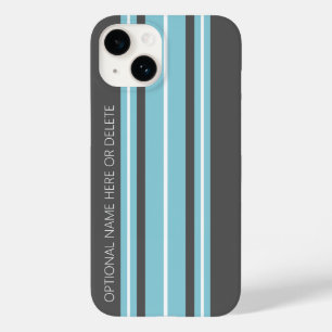 Funda Para iPhone 14 De Case-Mate Bandas de Surfboard: Gris y Blue Racing