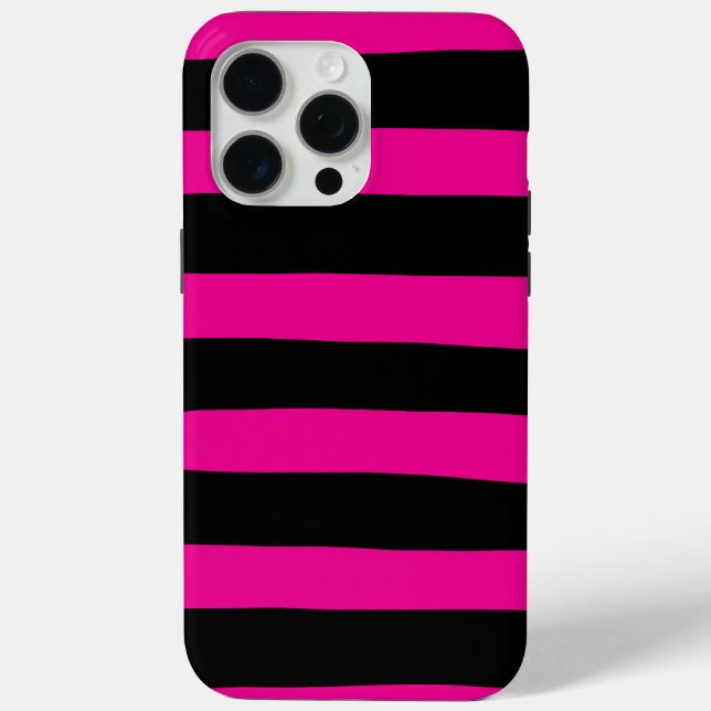Funda De Case-Mate Para iPhone Bandas desiguales - Magenta y negro (Reverso )