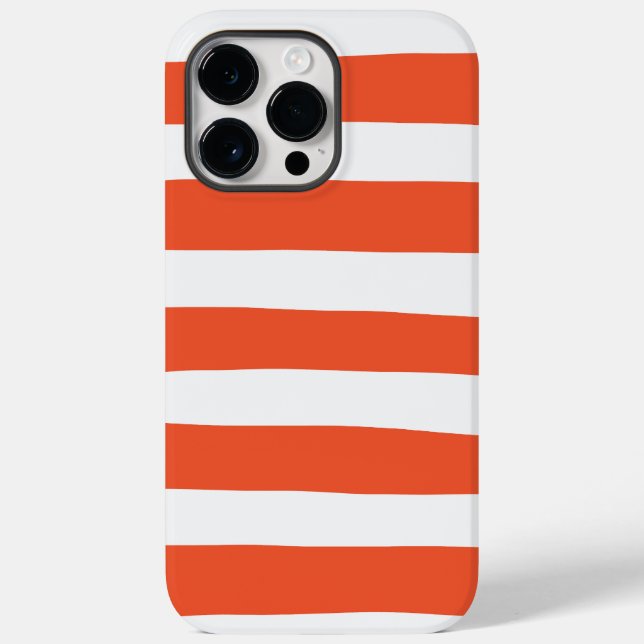 Funda De Case-Mate Para iPhone Bandas desiguales - Naranja y blanco (Reverso )