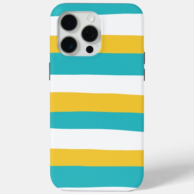 Funda De Case-Mate Para iPhone Bandas desiguales - turquesa y amarilla (Reverso )
