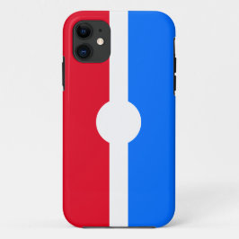 Funda Para iPhone 11 Bandas Geométricas Esporádicas Rojas Blancas Clara