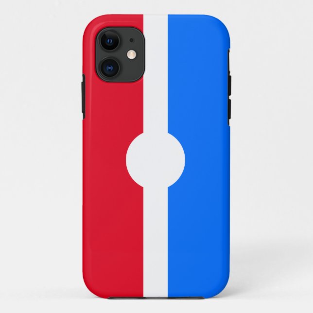 Funda De Case-Mate Para iPhone Bandas Geométricas Esporádicas Rojas Blancas Clara (Reverso)