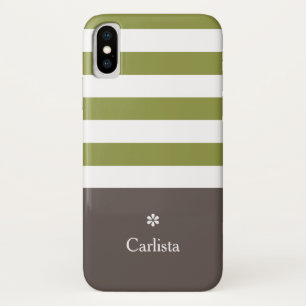 Funda Para iPhone X Bandas horizontales anchas de banda ancha Marrón N