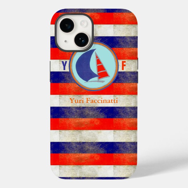 Funda De Case-Mate Para iPhone Bandas marinas de vela (Reverso )