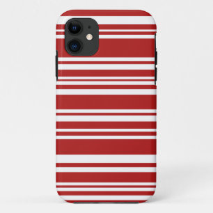 Funda Para iPhone 11 Bandas modernas mixtas rojas y blancas