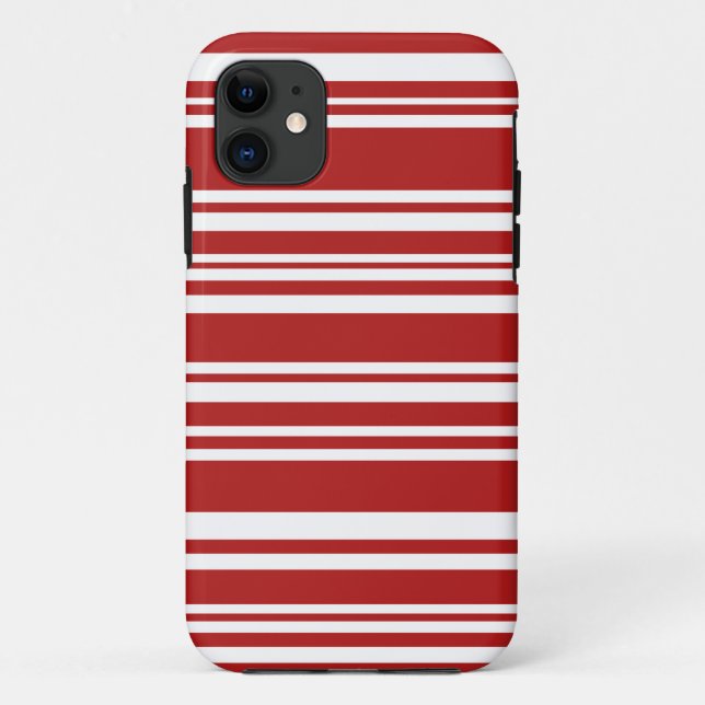 Funda De Case-Mate Para iPhone Bandas modernas mixtas rojas y blancas (Reverso)