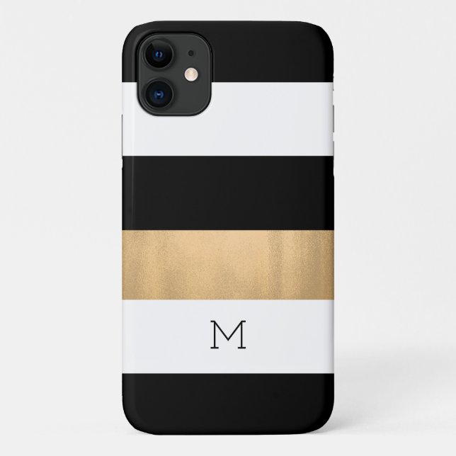 Funda De Case-Mate Para iPhone Bandas modernas monogramadas (Reverso)