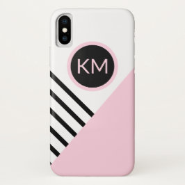 Funda Para iPhone X Bandas monográficas de arte pop moderno y bloque d