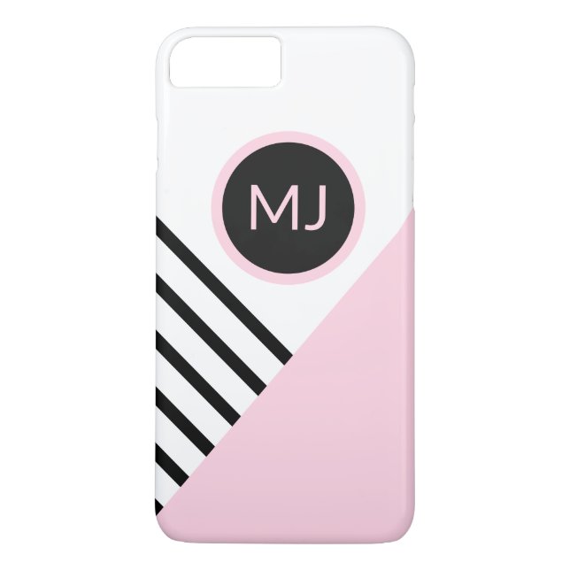 Funda De Case-Mate Para iPhone Bandas monográficas de Moda retro moderna y bloque (Reverso)